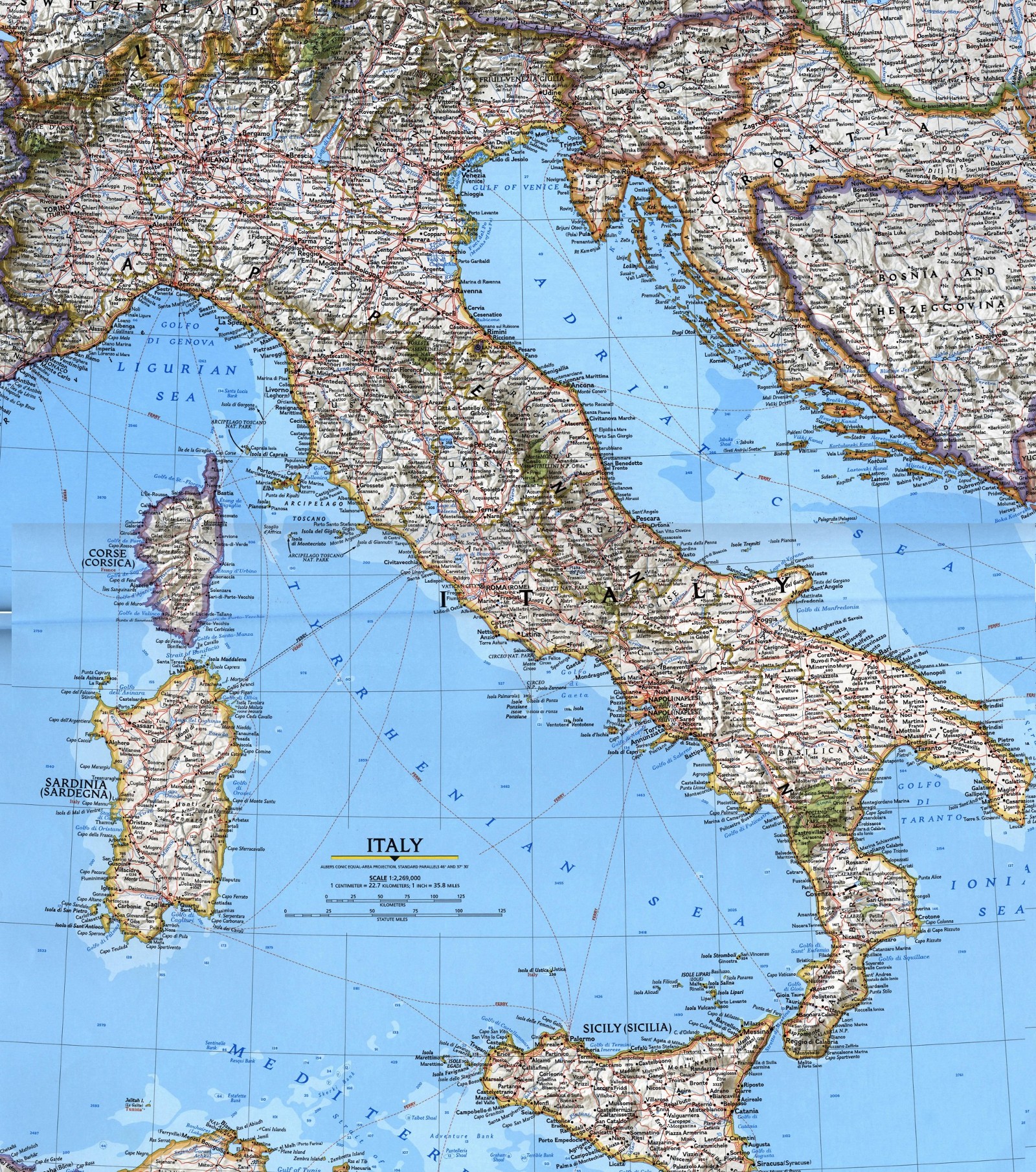 Карта Италии - Карта Италия