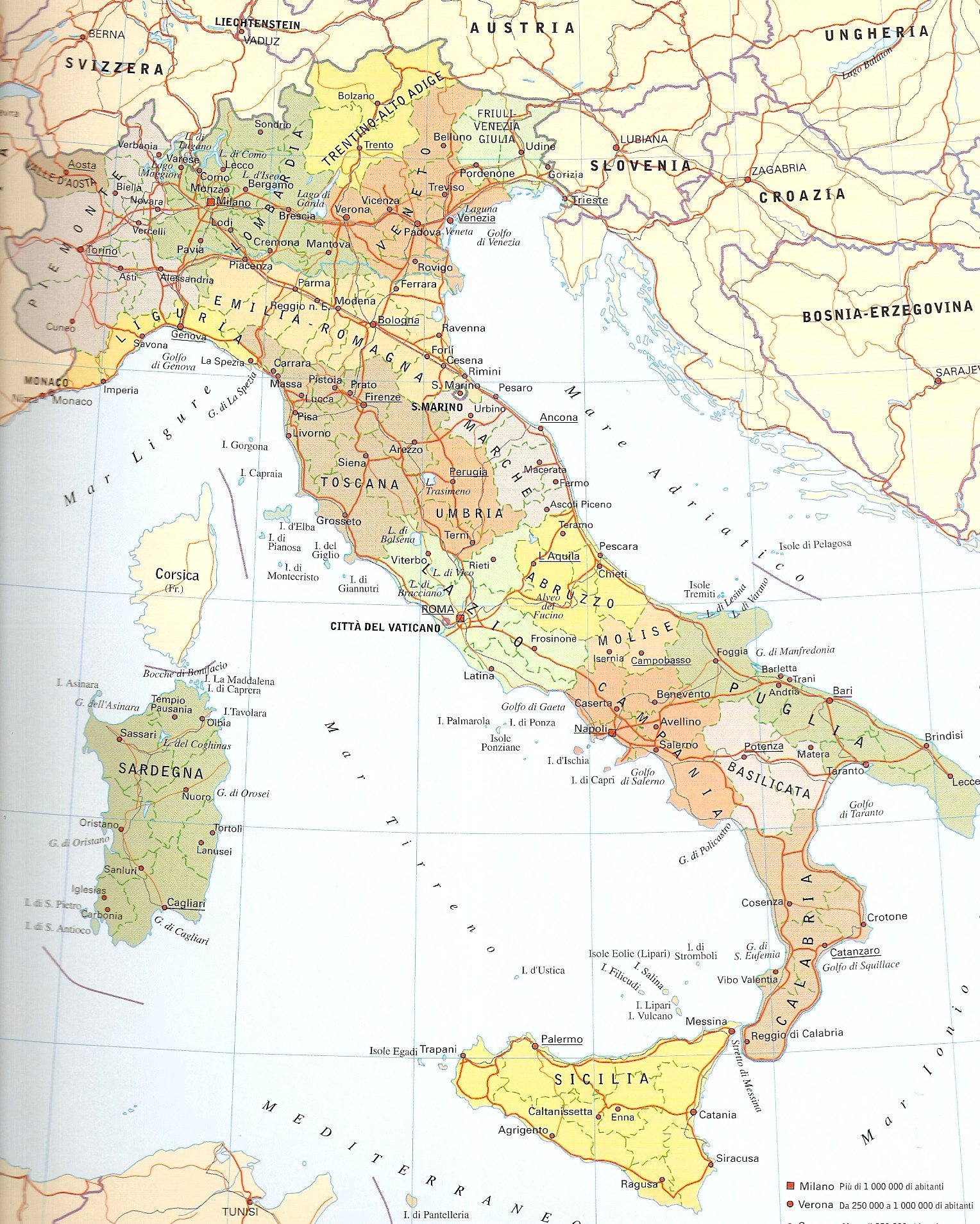 Карта Италии - Карта Италия